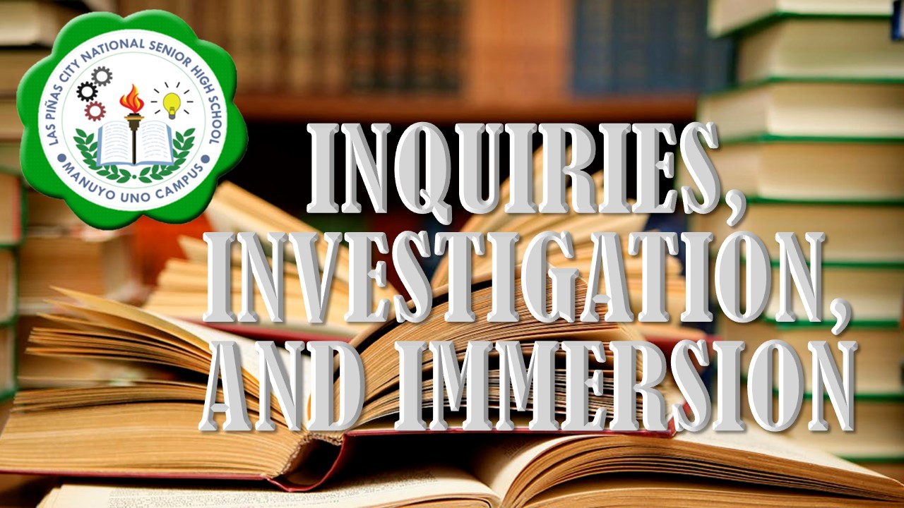 G12 Inquiries, Investigation, and Immersion