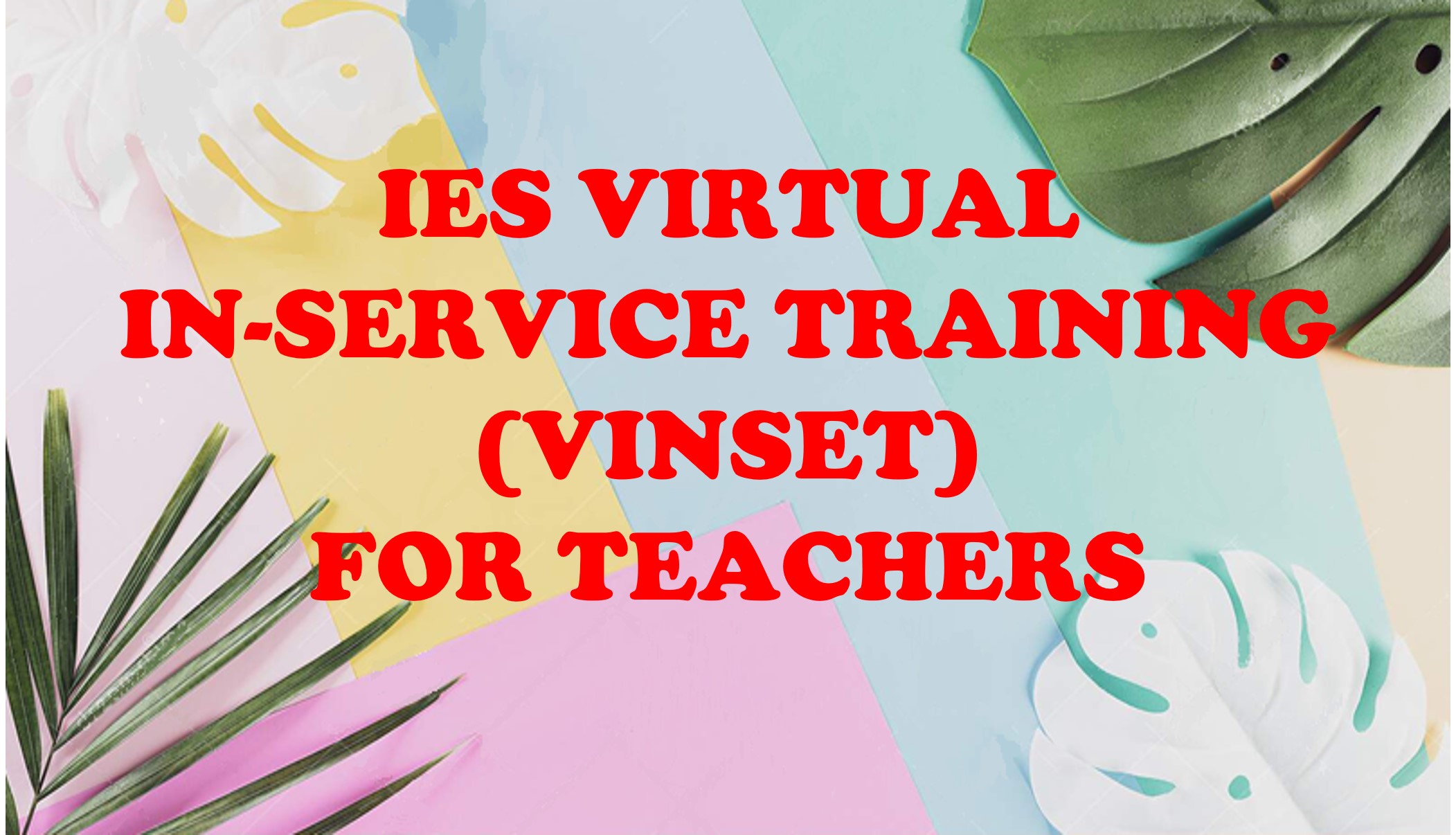IES VIRTUAL IN-SERVICE TRAINING 2021