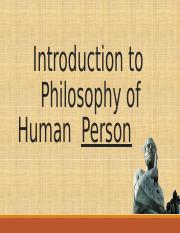 Introduction to the Philosophy of the Human Person