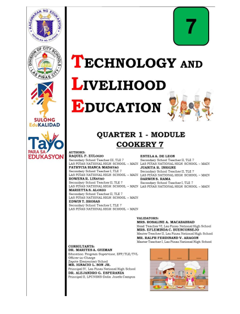 305432-GOLDEN ACRES NHS TECHNOLOGY AND LIVELIHOOD EDUCATION (TLE) 7 (COOKERY) Quarter 1