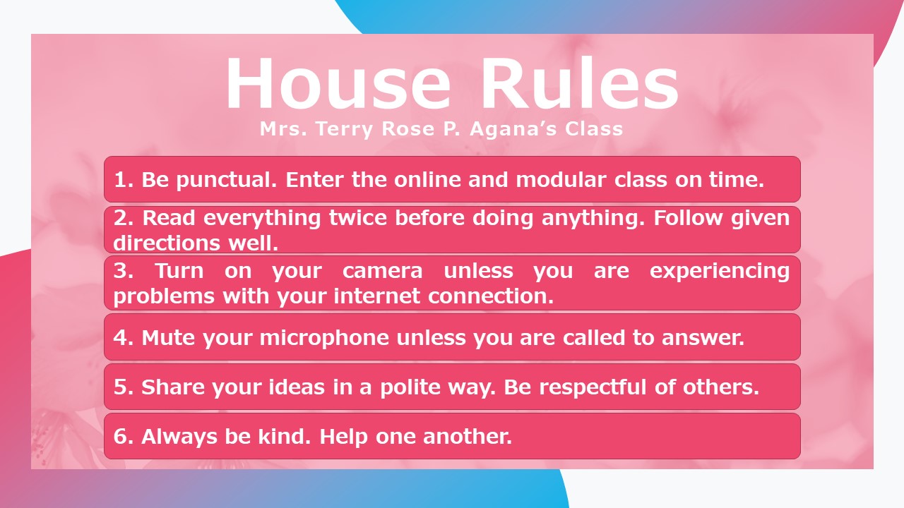 House Rules for CW Class