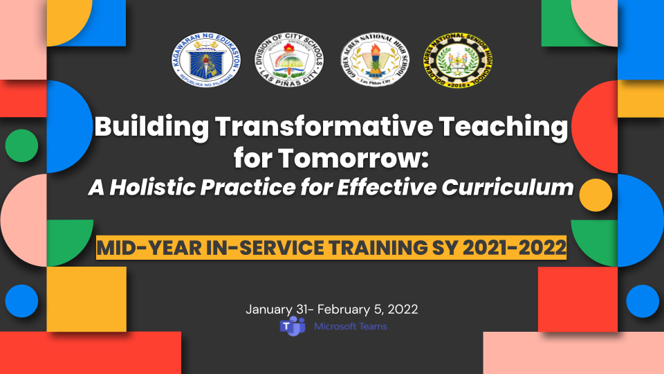 GANHS MIDYEAR IN-SERVICE TRAINING  SY 2021 - 2022